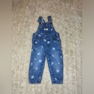OshKosh B’gosh Vestbak bib floral denim overalls Size 12M